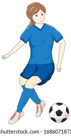 Female football player to keep the ball