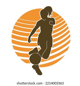 female football player vector silhouette