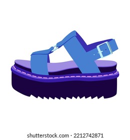 Female footwear flat picture for web design. Cartoon stylish seasonal summer sandals and autumn boots, running sneakers isolated vector illustration