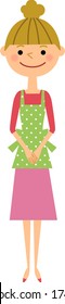 A female form wearing apron illustration.