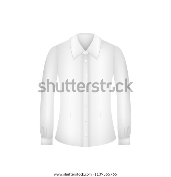 Female Formal White Blouse Long Sleeves Stock Vector (Royalty Free ...