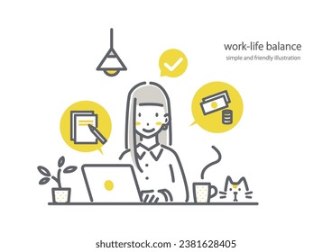 female freelancer working without stress