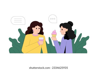 Female friends eating ice