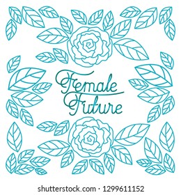 female future label with roses frame icons
