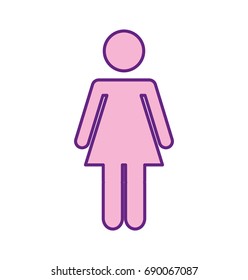 female gender silhouette isolated icon