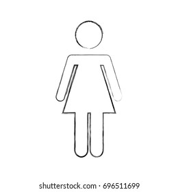 female gender silhouette isolated icon