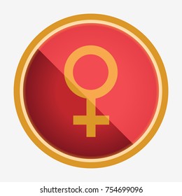 Female gender symbol. Flat vector stock illustration