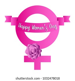 Female gender symbol. Happy women day