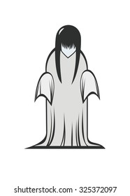 female ghost simple illustration