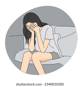 female girl sitting sad crying stressed 