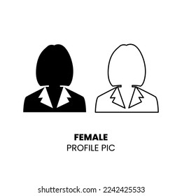 Female Girl Woman Corporate Business Profile Picture Icon Sign Symbol Design Vector