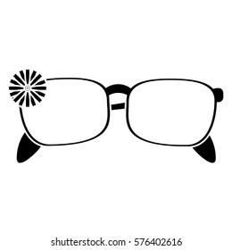 female glasses flower decorative pictogram