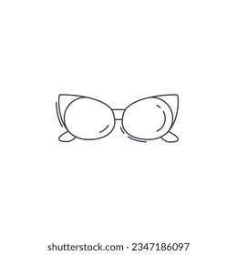 female glasses line icon. woman cat eye glasses thin line icon.