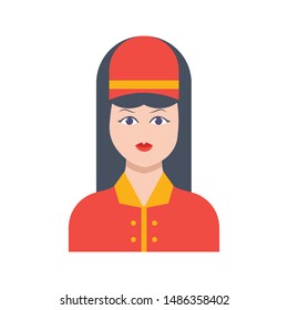 female glyh flat vector icon