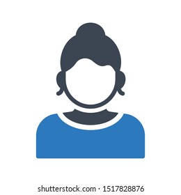 female glyph colour vector icon