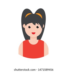 female glyph flat vector icon