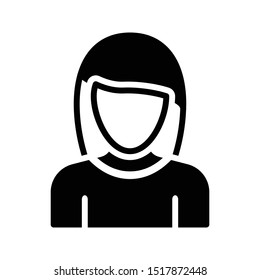 female glyph flat vector icon