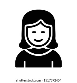 female glyph flat vector icon
