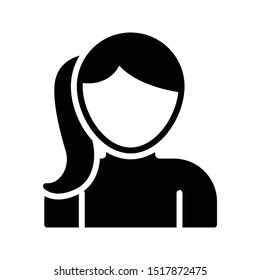 female glyph flat vector icon