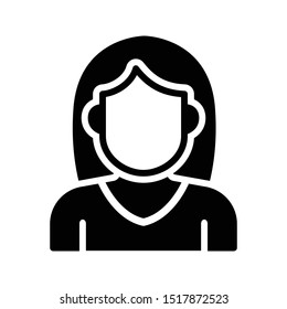 female glyph flat vector icon