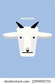 female goat head,  female lamb head, eid al fitr and eid al adha character poster