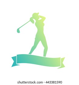 Female Golfer Silhouette Images Stock Photos Vectors Shutterstock