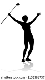 A female golfer sports person playing golf 