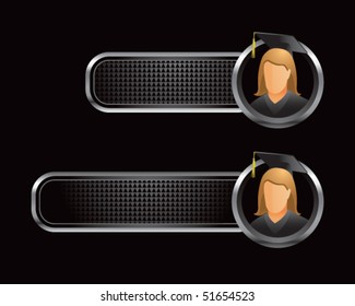 female graduate black tabs