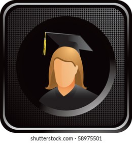 female graduate black web button
