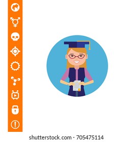 Female graduate holding diploma