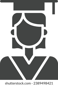 Female Graduate icon vector image. Suitable for mobile application web application and print media.