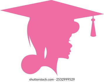 Female graduate silhouette - Women graduation cap	
