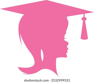 Female graduate silhouette - Women wearing graduation cap	
