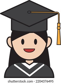 Female graduate student icon Vector Image.