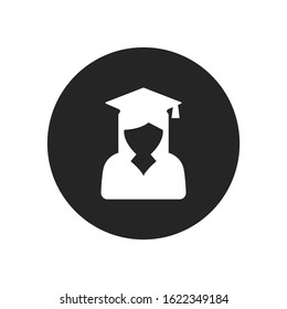 Female graduate student vector icon in modern design style for web site and mobile app