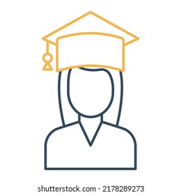 Female graduate Vector icon which is suitable for commercial work and easily modify or edit it

