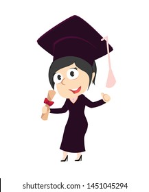 female graduation vector illustration design