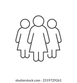 Female group line outline icon