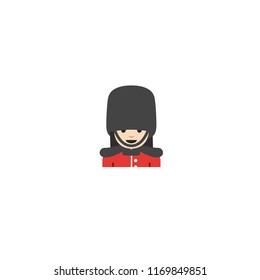 Female guard vector flat illustration