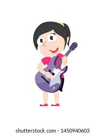 female guitar vector illustration design