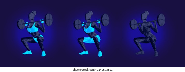 female in gym doing squats
