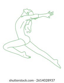 Female gymnast leaping Female gymnast leaping
