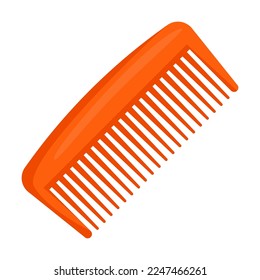 Female hair comb. Hairdressers item for beauty cartoon illustration. Accessories, femininity, makeup, glamour concept