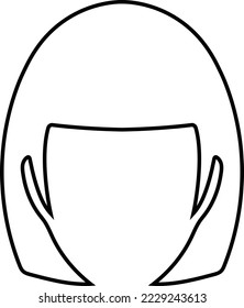 Female hair icon. Black vector illustration.