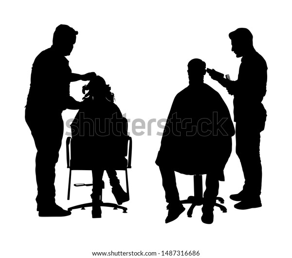 Female Hairdresser Client Lady Beauty Salon Stock Vector Royalty