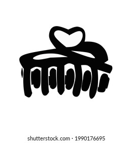 female hairpin icon drawing illustration on white background
