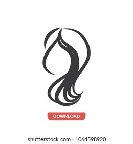 Female hairs vector icon 