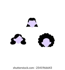 Female Hairstyle Collection In Flat Vector Illustration Symbolizing Fashion, Style Diversity, And Beauty Trends, Isolated On White Background