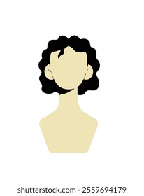 Female Hairstyle Mannequin In Flat Vector Illustration Symbolizing Hair Trends, Styling, And Personal Representation, Isolated On White Background