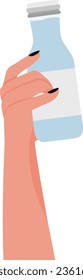 Female hand with bottle of water
